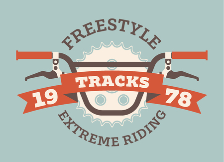 A handlebars Sticker isolated on colored presentation.のイラスト素材