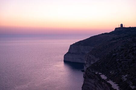 Maltese cliffs and seashore. Natural view on landscapesの写真素材