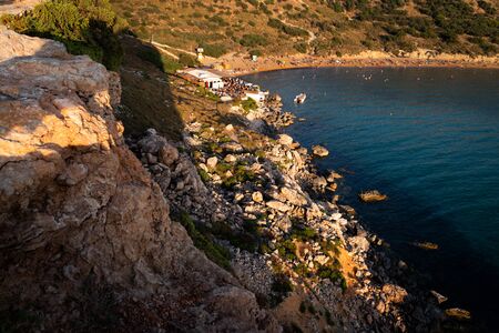 Maltese cliffs and seashore. Natural view on landscapesの写真素材