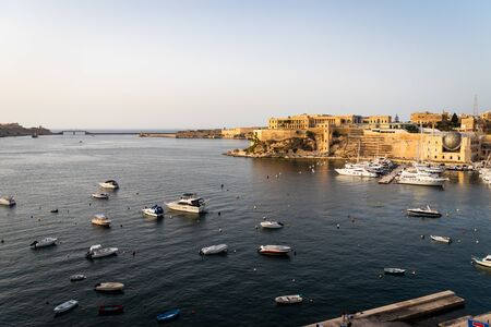 Malta and its capital Valletta during eveningの写真素材