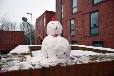 Snowman, Leeds, West Yorkshire, UK - Photo taken on Dec 29th, 2017の写真素材