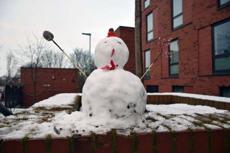 Snowman, Leeds, West Yorkshire, UK - Photo taken on Dec 29th, 2017の写真素材