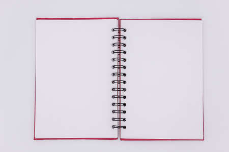 Open notebook on white backgroundの写真素材