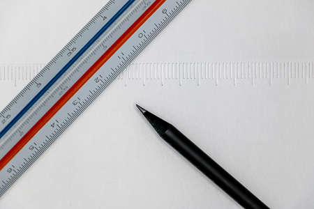 Notebook, Architectural drawing toolの写真素材