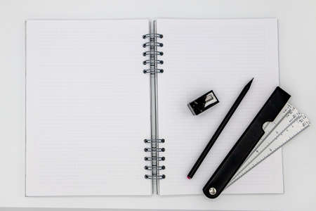 Notebook, Architectural drawing toolの写真素材