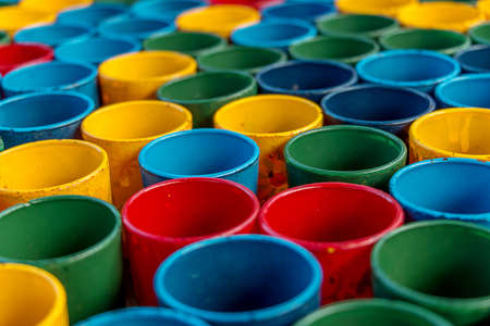 Colorful cupsの写真素材