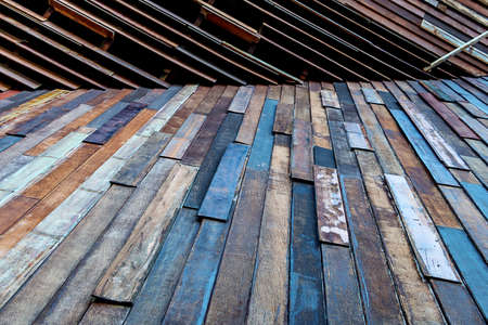 Perspective Paint wood, Colorful wood backgroundの写真素材