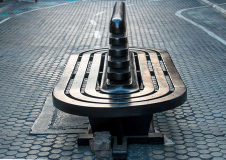 Black wood benchの写真素材