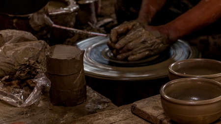 Making pottery moldingの写真素材