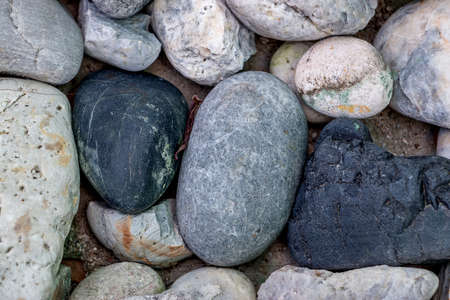 closeup many rock mixed color for backgruondの写真素材