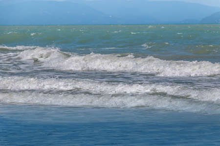 White waves in the seaの写真素材
