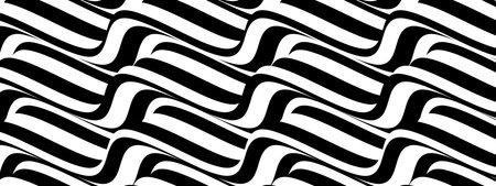Waving lines pattern. Undulate stripes design. Sea, ocean, mountain or hills waving relief texture. Vector graphic illustrationのイラスト素材