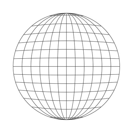 Globe icon. Earth planet sphere sign. Symbol of global social problems, people connecting, travelling, all around world delivery. Vector graphic illustrationのイラスト素材