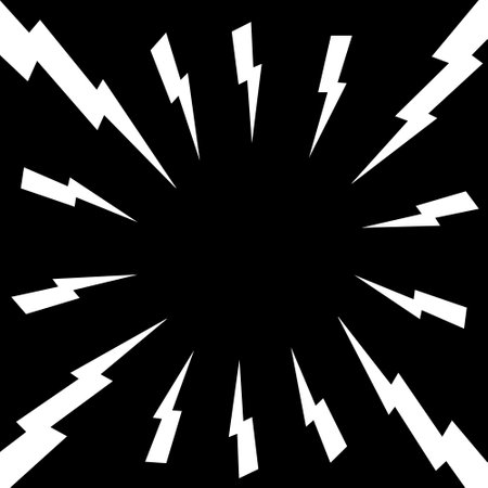 Thunder background. Flash texture. Electric light, power, speed, shock comic cartoon effect. Vector illustrationのイラスト素材