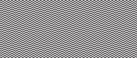 Horizontal zigzag lines background. Black and white zig zag pattern. Parallel jagged stripes texture. Minimalistic graphic print. Vector flat illustrationのイラスト素材