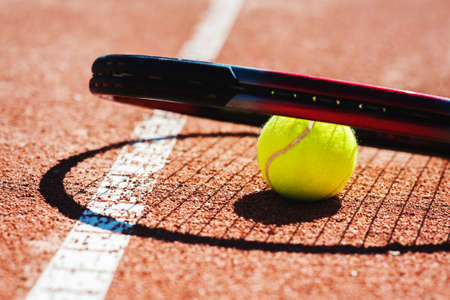 Tennis ball on a tennis court