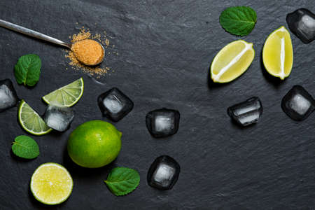 Refreshing mint cocktail mojito ingredirnts