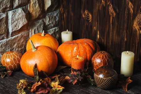Autumn Pumpkin Thanksgiving Backgroundの写真素材