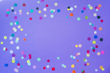 Colorful party confetti with copy spaceの写真素材
