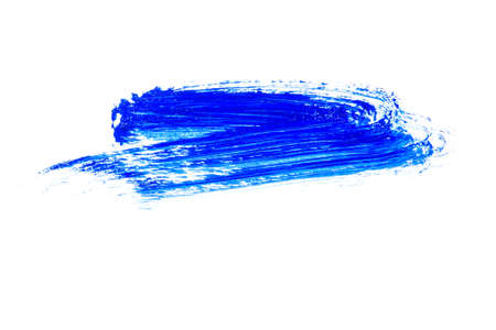 Abstract painting with blue brush strokes on whiteの写真素材