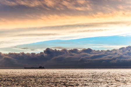 Container ship on the horizonの写真素材