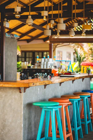Bar counter on the beach in Samui, Thailand.の写真素材