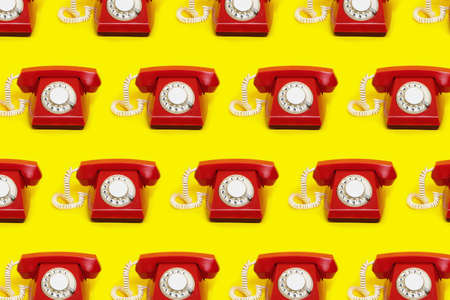 Colorful pattern made of red telephone.の写真素材
