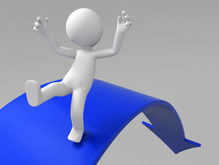 A 3d people is standing in the arrow aboveの写真素材