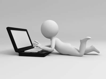 A 3d people using a computer