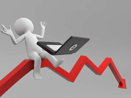 A 3d people using a computer