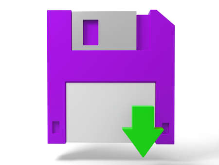 A Floppy disk and a arrowの写真素材