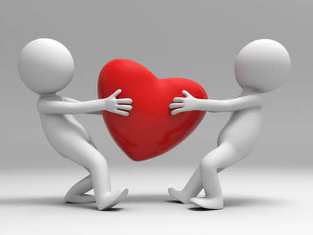 Two men are fighting for a heart