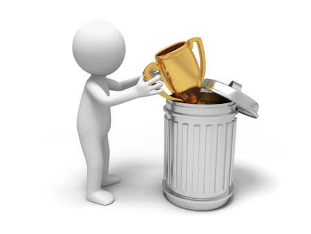 Trophy  Trophy and trash canの写真素材