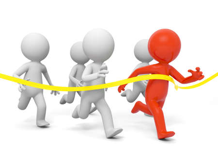 race competition  win success Five people in the raceの写真素材