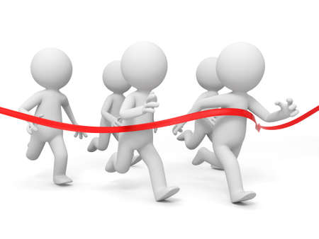 race competition  win success Five people in the raceの写真素材