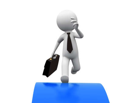 Businessman run A businessman in the running on the arrowの写真素材