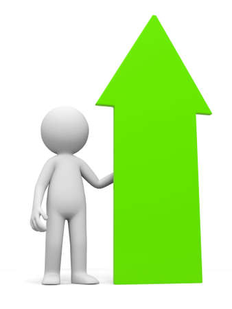 Arrow a man standing nearby an arrowの写真素材