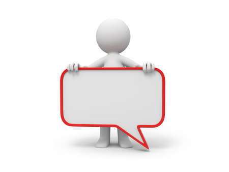 A 3d person carrying a big dialogの写真素材