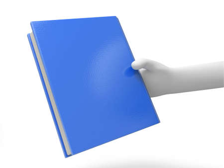 A 3d hand taking a blue book