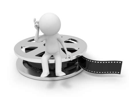 A 3d people thinking on the filmの写真素材