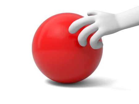 A 3d hand taking a red ballの写真素材