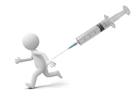 A 3d white doctor  syringe  needle  syringe for injectionの写真素材