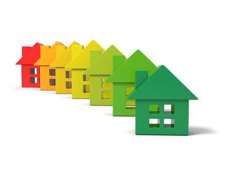  3d house, energy efficiency concept, isolated on white backgroundの写真素材