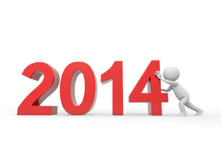 3d people, new year comingの写真素材