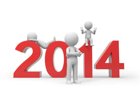 3d people, new year comingの写真素材