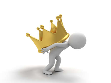 A 3d  people with a crownの写真素材