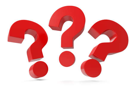 Three question mark isolated on white background