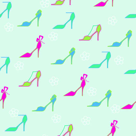 seamless pattern background with high heels in vectorのイラスト素材