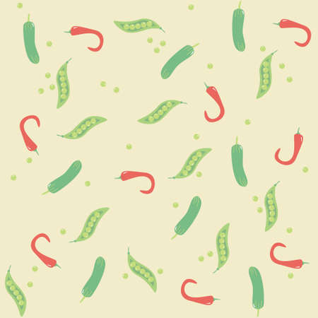 seamless pattern background with Red peppers in vectorのイラスト素材