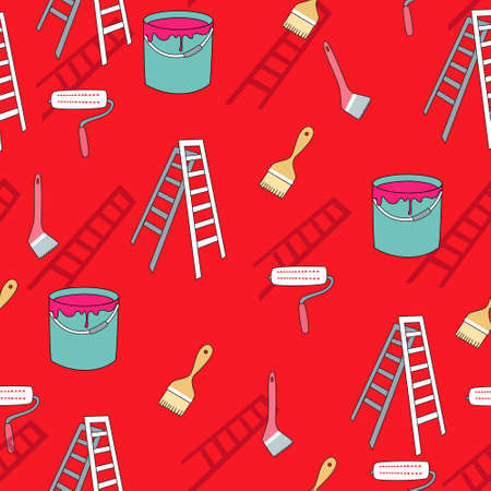 seamless pattern background with painter tools in vectorのイラスト素材
